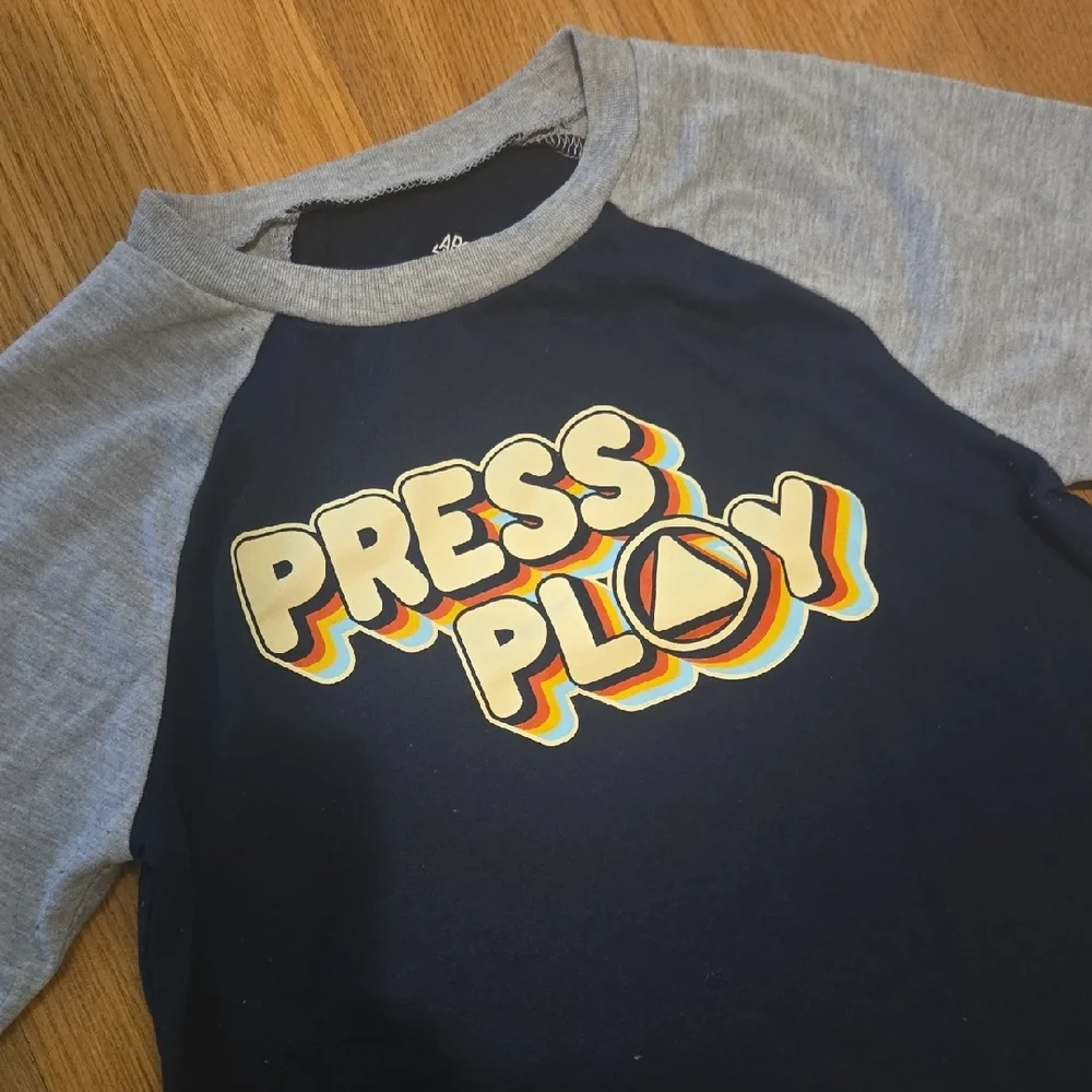 Kids 'Press Play' Grey & Black Pajama Set
